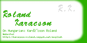 roland karacson business card